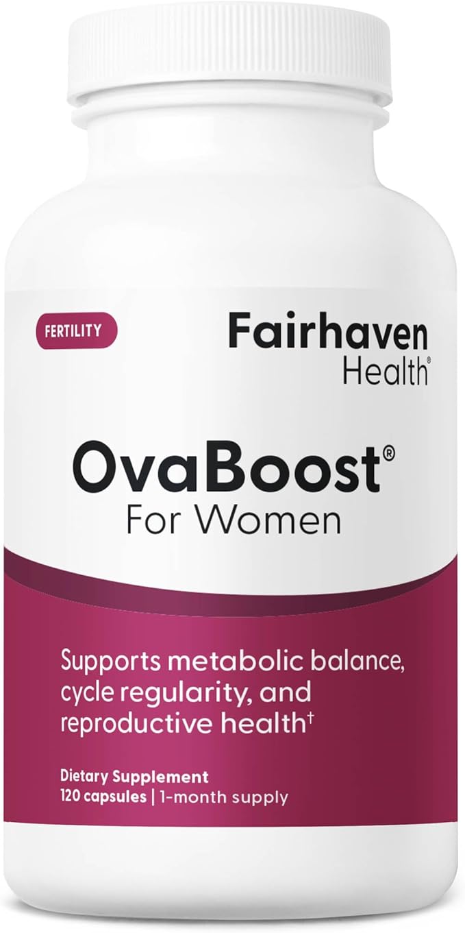 Fairhaven Health Ovaboost Fertility Supplements for Women | Conception for Her Support Ovulation &amp Egg Quality with Myo-Inositol &amp Folate | Prenatal Vitamin Natural Fertility Support | 120 Cap