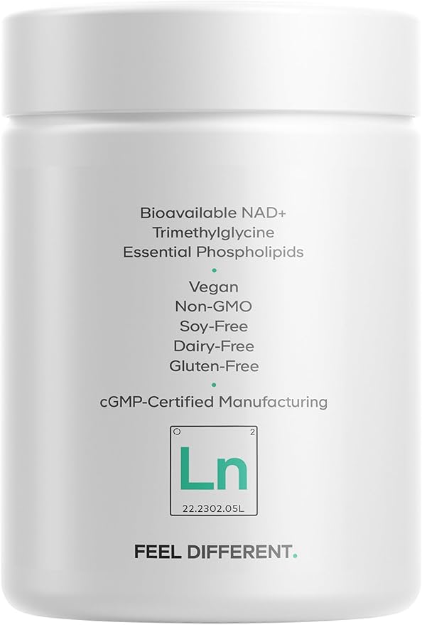 Codeage Liposomal NAD+ Supplement - NAD Nicotinamide Adenine Dinucleotide Coenzyme Pills - 500 mg NAD+ Per Serving &amp Betaine Anhydrous - Liposomal Delivery - Vegan Non-GMO Gluten-Free - 60 Capsu