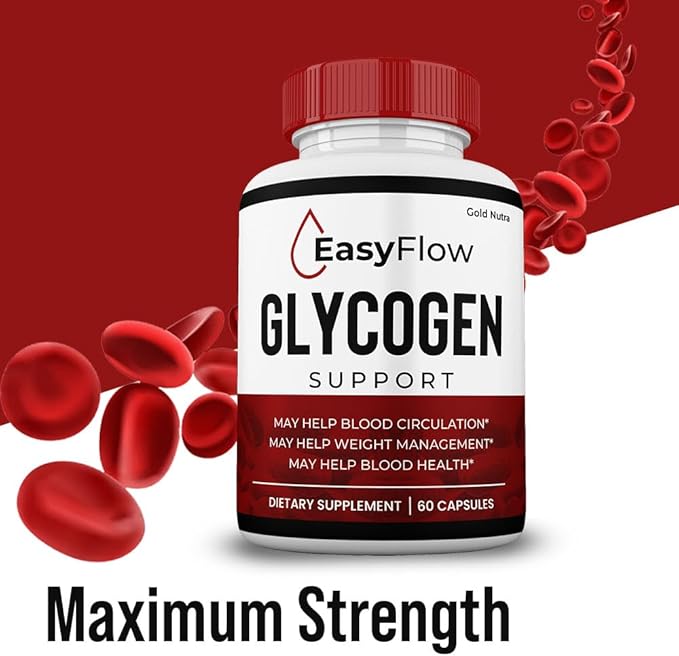 (2 Pack) EasyFlow Blood Support Capsules Easy Flow Glyco Pills Glyco Optimizer Capsules Glycogen Supplement 2 Months Supply
