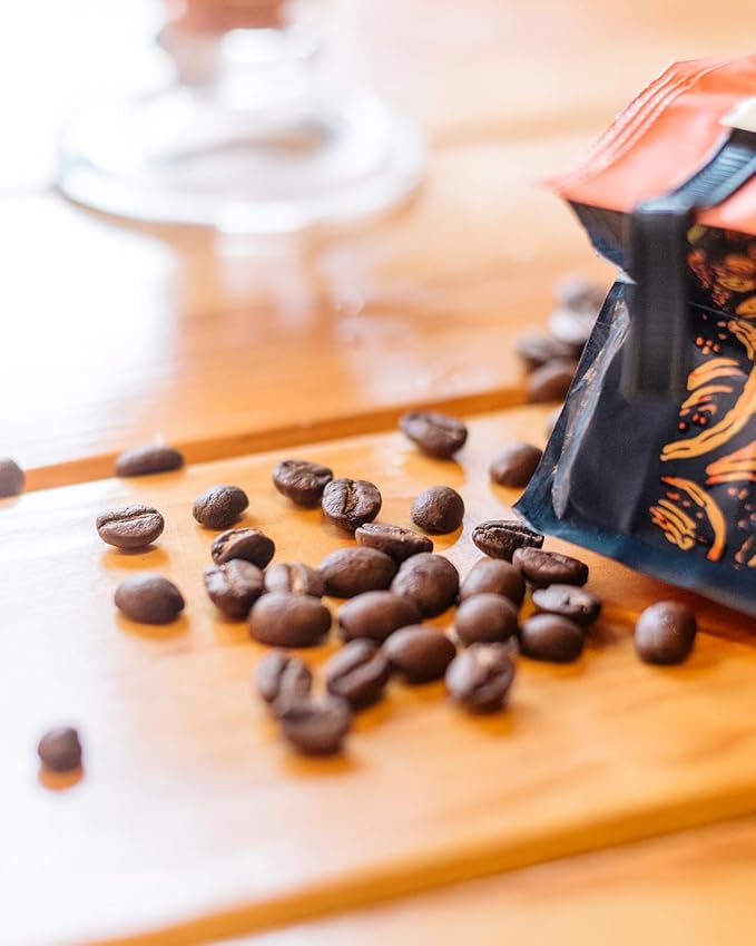 HUUPA Decaffeinated Coffee 100% Arabica Whole Bean Roasted with Mesquite Wood Smooth and Balanced Flavor Decaf 16 oz
