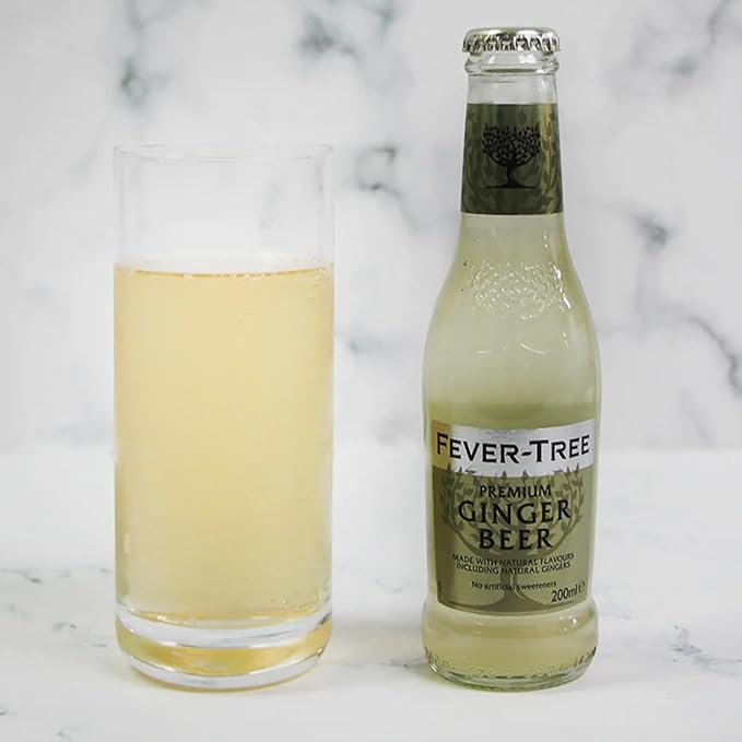 Fever Tree Premium Ginger Beer - Premium Quality Mixer and Soda - Refreshing Beverage for Cocktails &amp Mocktails 200ml Bottle