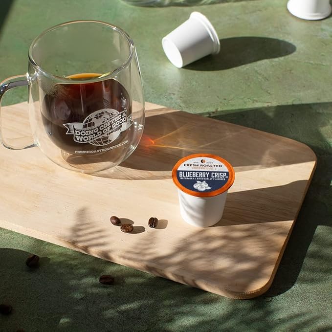 Fresh Roasted Coffee Blueberry Crisp Flavored Coffee Pods 96 Count