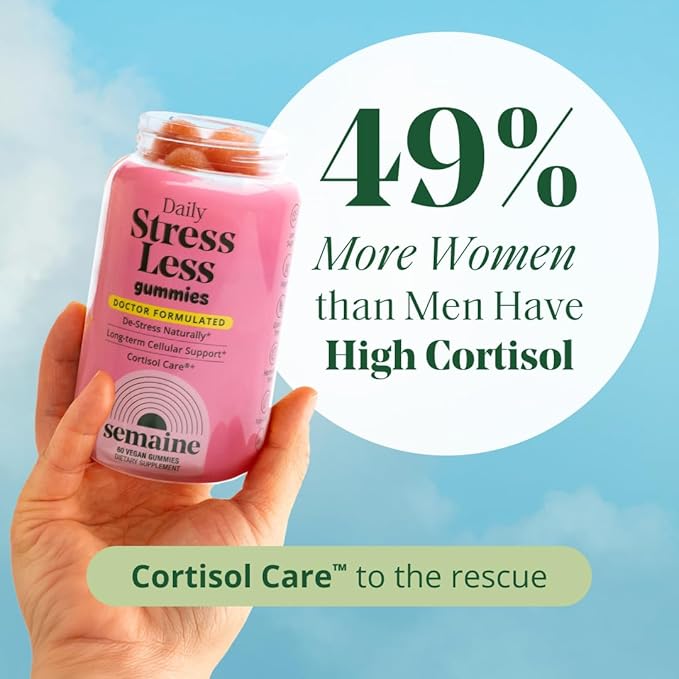 Semaine Stress Less Gummy with Cortisol Care™ 60 Count – Daily Support for Stress Mood &amp Sleep