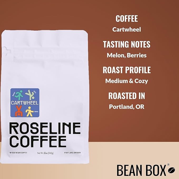 Bean Box Coffee Sampler - Roasted by Roseline 4-Pack Whole Bean Coffee Gourmet Coffee