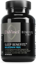 DAVINCI LABS Sleep Benefits - Melatonin-Free Sleep Support Supplement - Contains Maizinol Shoden Ashwagandha Suntheanine L-Theanine &amp More - Also Offers Stress Support - 60 Capsules.