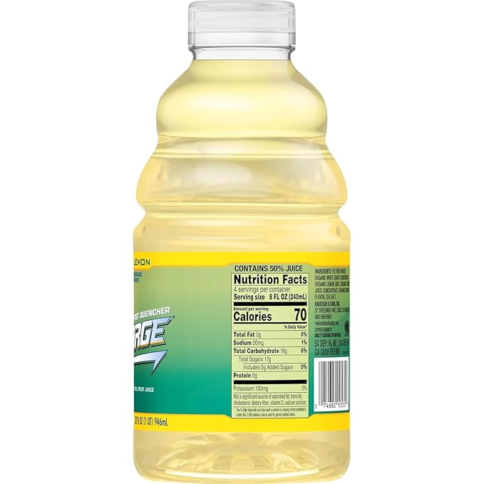 R.W. Knudsen Organic Recharge Lemon 32-Ounce Packages (Pack of 12)
