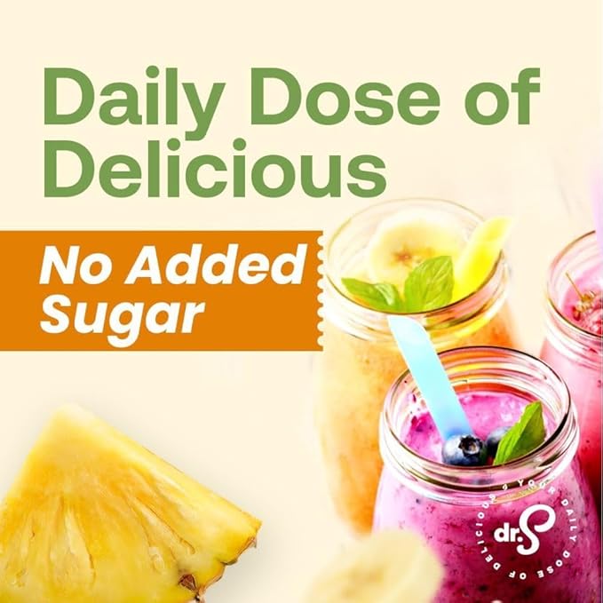 Dr. Smoothie 100% Crushed Pineapple Blend – No Added Sugar Made with Real Fruits/Fruit Juice – Vegan No Artificial Colors or Flavors – Tropical Pineapple Banana Hint of Coconut – 46 oz Bottle