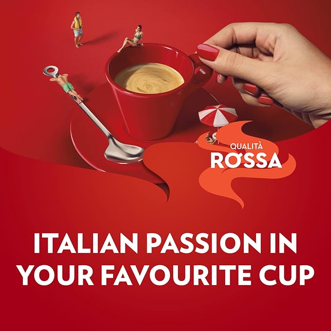 Lavazza Qualità Rossa Whole Bean Coffee Medium Roast Arabica and Robusta Blend 2.2 lb Bag (Pack of 4)