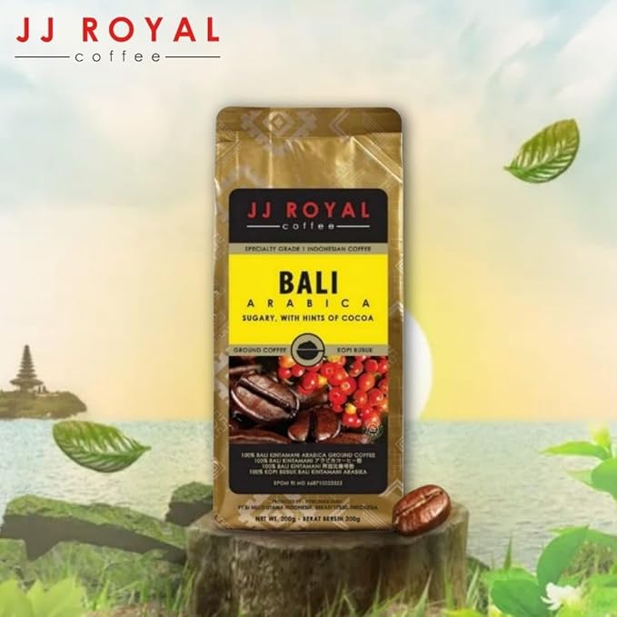 JJ Royal Coffee Bali Arabica 200g Ground Coffee (Pack of 4)