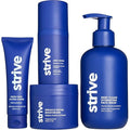 Strive Apex Skin Care Set - Advanced Anti Aging - Fragrance Free All Skin Types Fights Dark Circles Dull Skin - Peptides Retinal Vitamin C Niacinamide (Face Wash Scrub Moisturizer Serum)