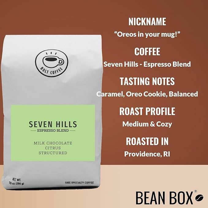 Seven Hills - Espresso Blend - Roasted by Bolt Coffee Co. - Whole Bean Coffee - 2 Pound Bag