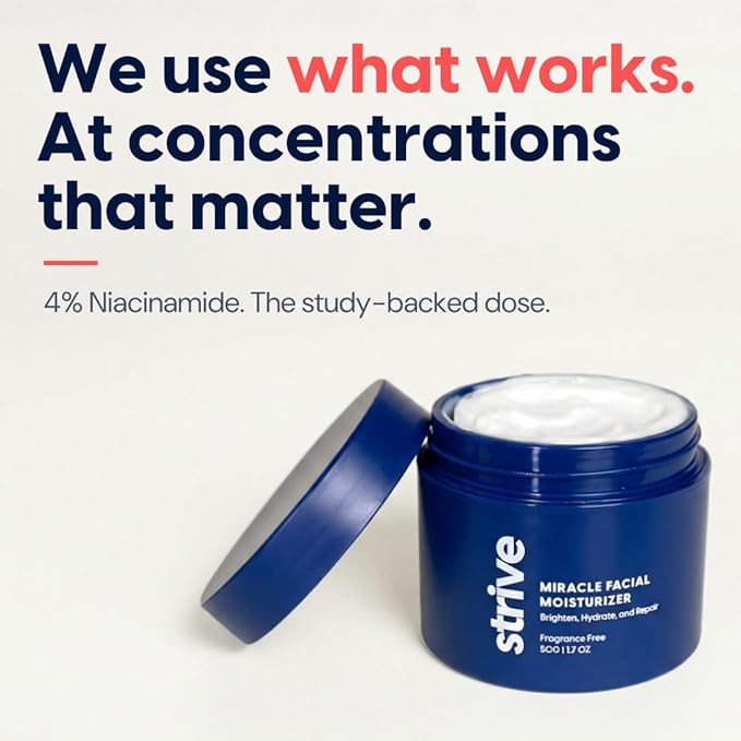 Strive Apex Skin Care Set - Advanced Anti Aging - Fragrance Free All Skin Types Fights Dark Circles Dull Skin - Peptides Retinal Vitamin C Niacinamide (Face Wash Scrub Moisturizer Serum)