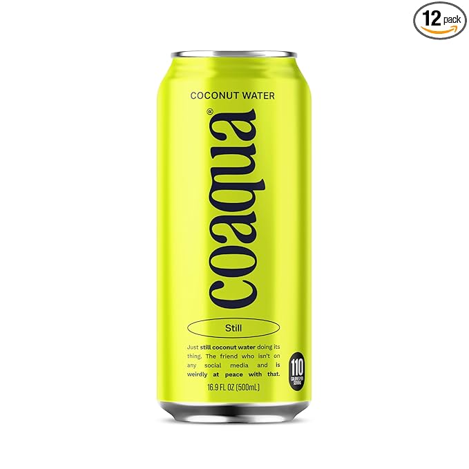Coaqua Coconut Water Large Can 16.9 fl oz (Pack of 12)