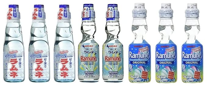 RAMUNE Japanese Soft Drink variety-pack 8 Bottles 6.76 Fluid Ounce (Choice No 1)