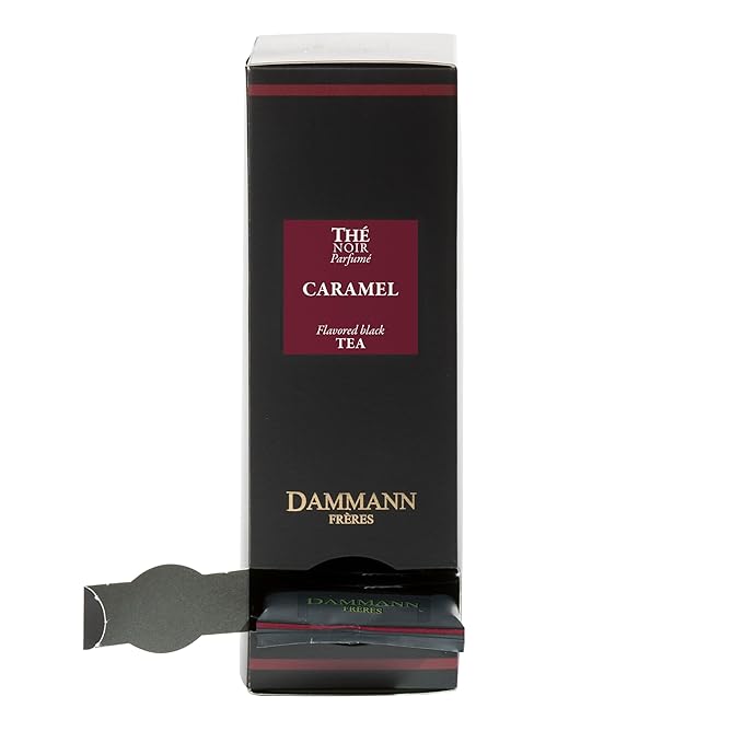 Dammann Freres Sachets Caramel Toffee Flavored Tea Bags Premium Gourmet French Tea Individually Wrapped 24 Count (Single Pack)