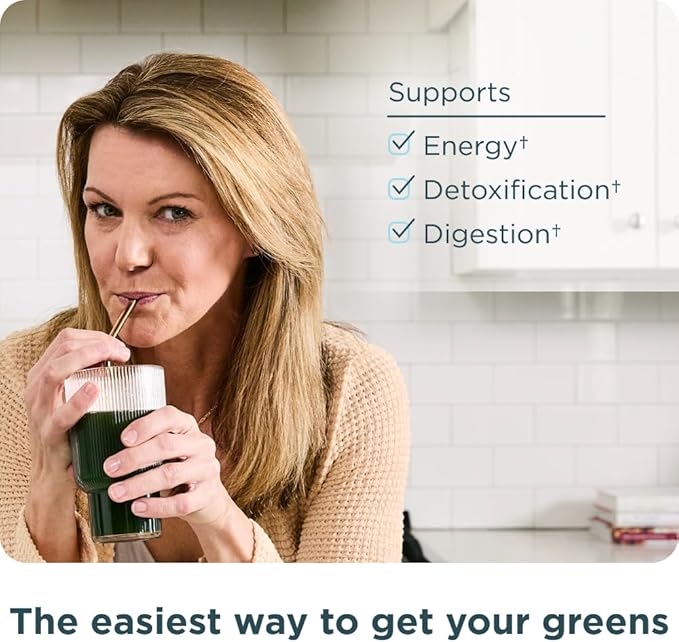 Ancient Nutrition SuperGreens Powder with Probiotics Organic Mango Flavor Greens Made from Real Fruits Vegetables and Herbs Digestive and Energy Support 12 Servings 3.3oz