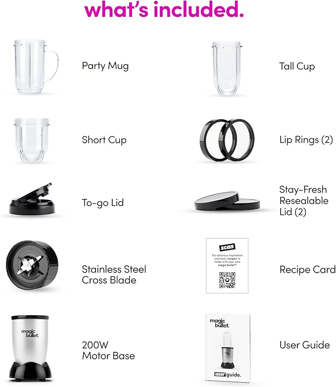 Magic Bullet BlenderSmallSilver11 Piece Set(Pack of 2)