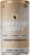 CAFFEINE ARMY Coconut Cake | Comprehensive Functional Coffee with MCTs CoQ10 Collagen and Adaptogens: Clean Energy + Supports Daily Attention No Jitters or Crash (13.4 oz 38 Servings)
