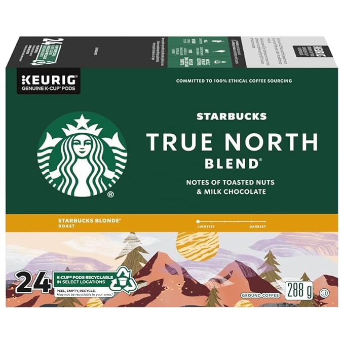 Starbucks True North Coffee K-Cup Portion Pack for Keurig Brewers (24 Pack)