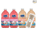 Ocean Spray White Cran Strawberry and White Cran Peach Juice Drink 64 fl oz Plastic Bottles 4 Pack + 15 Sugarcane Disposable Straws by KOOL8SHOP Infinite Deals