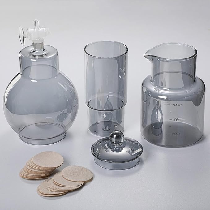 Cold Brew Drip Tower 600ml Ice Drip Glass Cold Brew Coffee Pot with Drip Speed Regulating Valve Drip Type Cold Extraction Coffee Machine for Home Office(Clear)