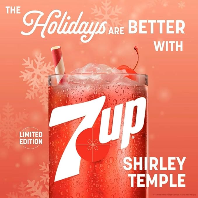 7 up Shirley Temple Pomegranate &amp Cherry Flavored Soda – 12 oz cans 12 Pack