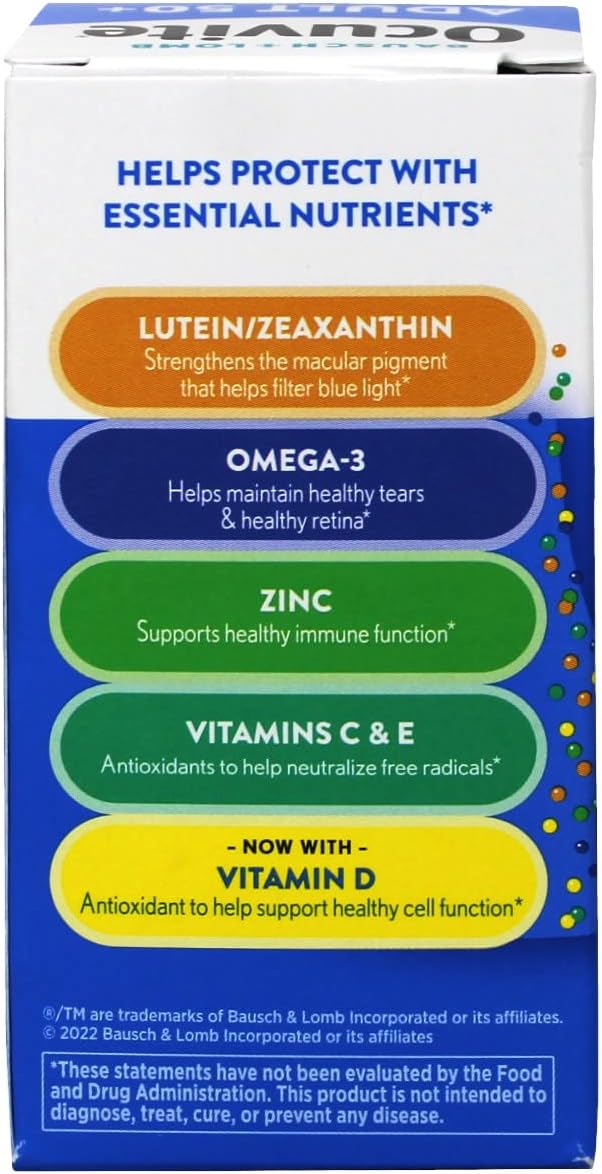 Ocuvite (Pack of 3) Eye Vitamin Adult 50+ Formula 150 Soft Gels Total