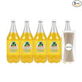 Jarritos Pineapple Mexican Soft Soda Drink 1.5 Lt Plastic Bottles 5 Pack + 15 Sugarcane Disposable Straws by KOOL8SHOP Infinite Deals