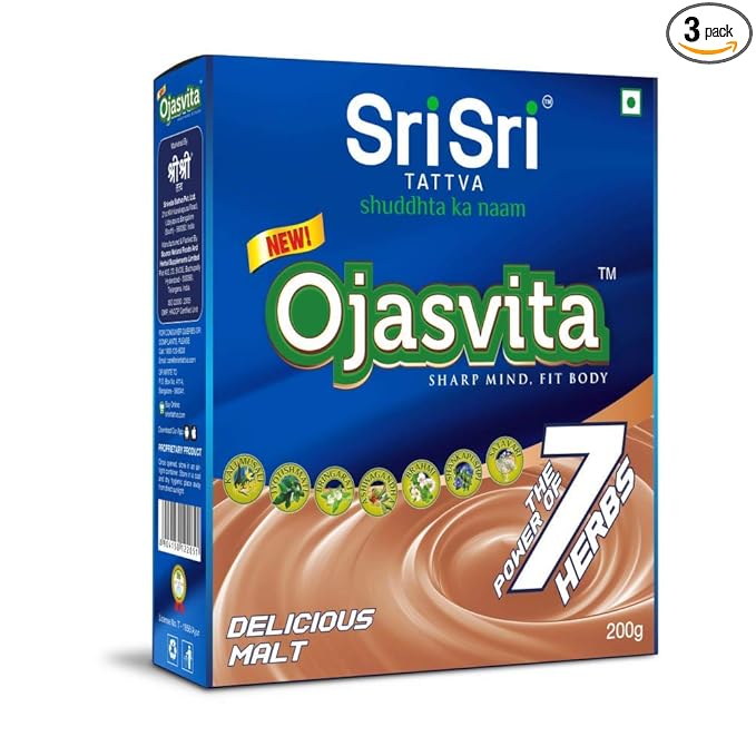 Sri Sri TATTVA shuddhta ka naam Ojasvita Malt Box Refill - Drink Mix For Sharp Mind &amp Healthy Body - 200Gm (Pack Of 3)
