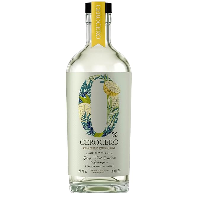 Gin Alternative Bundle | CeroCero White Grapefruit &amp Lemongrass | Pearsons Botanicals Rhubarb &amp Ginger | Non Alcoholic Spirits | Premium Non Alcoholic Gin by Spirits of Virtue 700ml