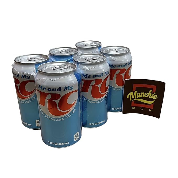 Royal Crown Cola Soda Reserve - Munchie Box Stash - Cans or Bottles (Pack of (6) 12 Oz Cans)