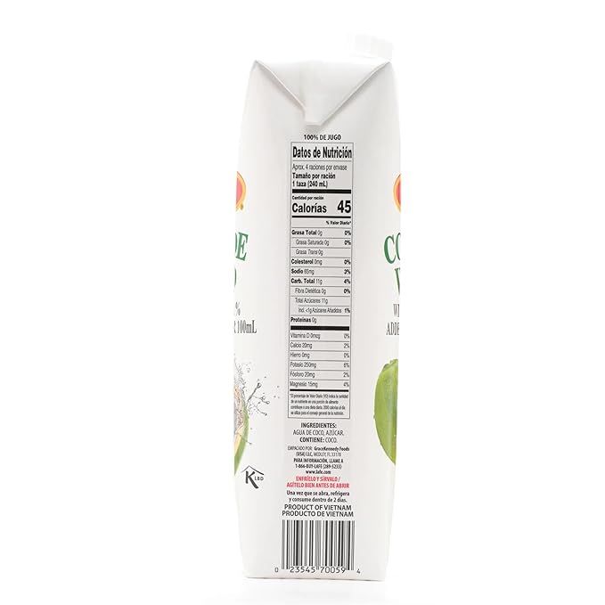 La Fe Coconut Water Carton No Pulp - 3 Pack - 33.8 oz each