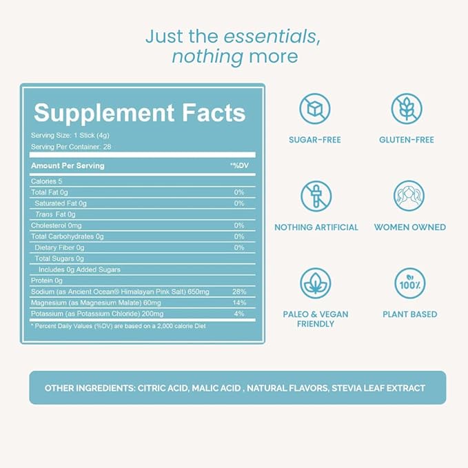 LIDO Tropical Punch Electrolyte Powder Packets — Clean Zero-Sugar Hydration Drink Mix with Balanced Sodium for Fast Replenishment — Vegan Paleo &amp Fasting Friendly — 28 Sticks