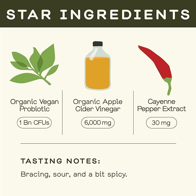 Greenhouse Juice Organic Inside Job Wellness Shots Cold Pressed Digestive Aid with Apple Cider Vinegar Lemon Shots Juice Vegan &amp Gluten-Free (2 Oz Pack of 12)