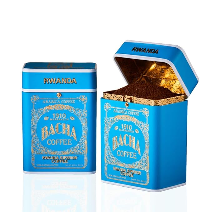 Bacha Coffee | Rwanda Superior Single Origin Ground Beans Medium Dark Roast 100% Arabica Specialty Coffee 250g Signature Nomad Collection Gift Box