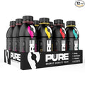 Pure Fuel Healthy Energy Drinks - Limitless Lemonade Berry Blitz Tropical Torrent and Watermelon Blast - Sports Drinks - Plant Based - 180mg Natural Caffeine - 12pk x 16.9 fl oz