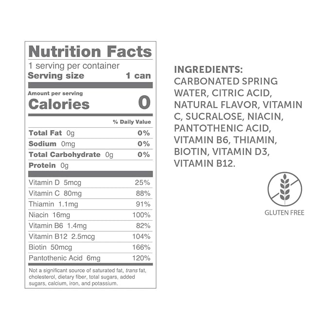 Get More Vits Multivitamin Sparkling Spring Water – Lemon &amp Lime 12 x 330ml Cans – Sugar-Free Low Calorie Vitamin Drink with 100% Daily Dose of Vitamin D B-Vitamins &amp Vitamin C
