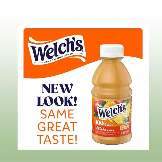 Welch’s 100% Orange Pineapple Apple Juice Drink 10 fl oz Plastic Bottle 24 Pack + 2 Reusable Snack Bags by KOOL8SHOP Infinite Deals