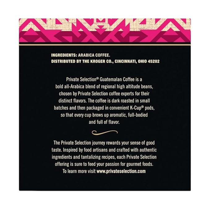 Private Selection Guatemalan Dark Roast Coffee K-Cup Pods | 17.6 oz (48 count of .36oz Pods)| Pack of 1