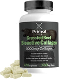 Primal Being Grassfed Beef Cartilage Collagen (Type I-V &amp XI)- Supports Hair Skin Nails Joint Health Immunity Digestion Post Exercise Recovery - 120 Capsules 3000 mg per Serving