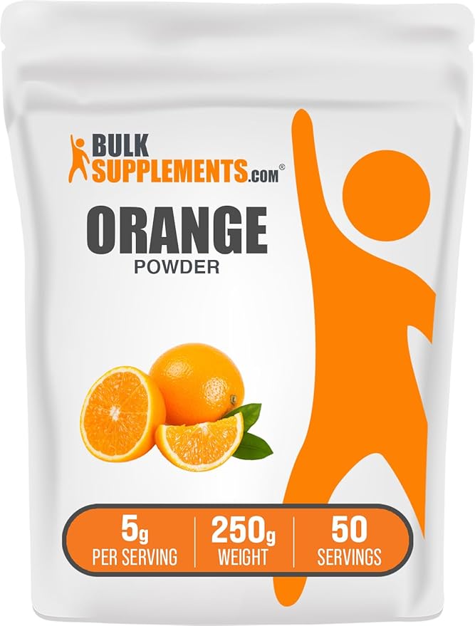 BulkSupplements.com Orange Powder - Orange Fruit Powder Nutrient-Rich Flavoring - Gluten Free 5g per Serving 250g (8.8 oz) (Pack of 1)