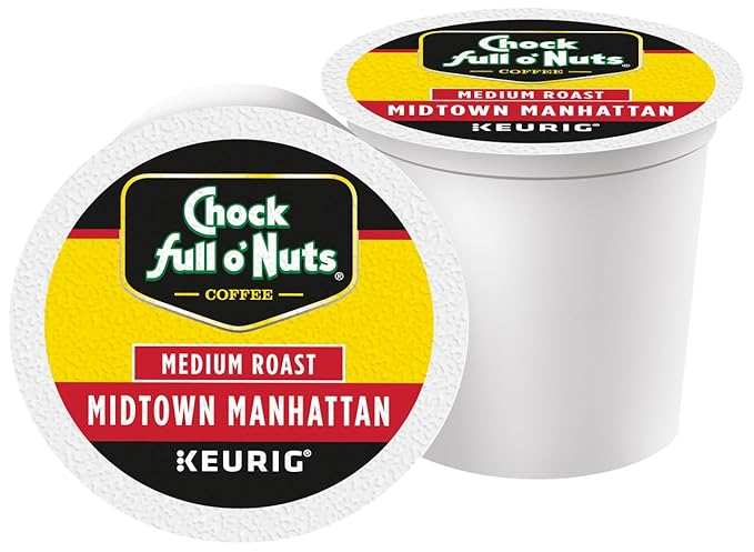Chock Full o'Nuts Midtown Manhattan Coffee Compatible with K-Cup Pods 12 CT (Pack of 3)