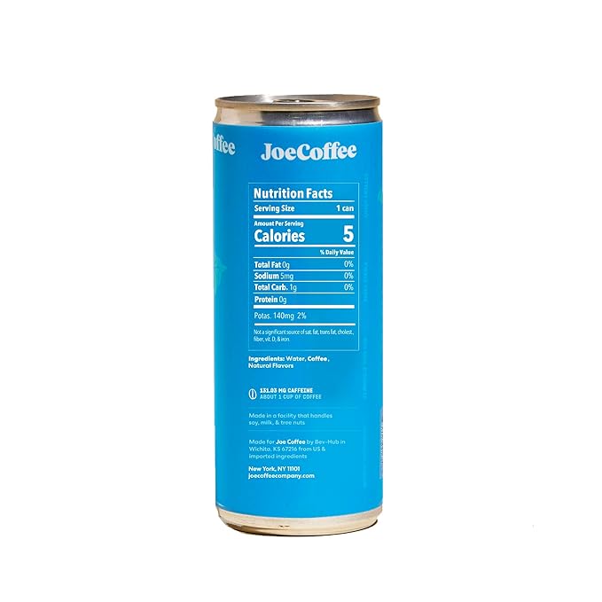 Joe Coffee Company - Black Cold Brew Ready-to-Drink Specialty Coffee Cans (Pack of 12) | NYC Roaster Rainfoest Alliance Certified Kosher Climate-Friendly