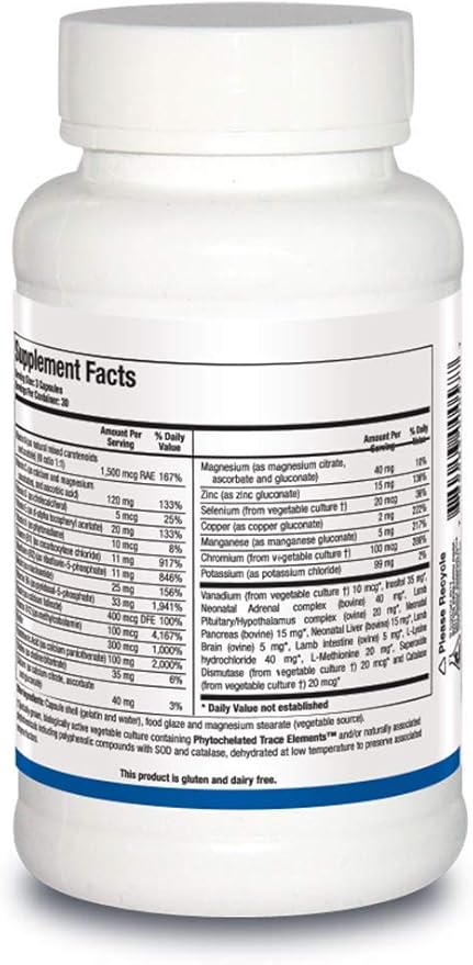Biotics Research Bio Glycozyme Forte Multivitamin for Glycolytic Support Vanadium Zinc Chromium Manganese Inositol Catalase Healthy Metabolism and Homocysteine 90 Capsules