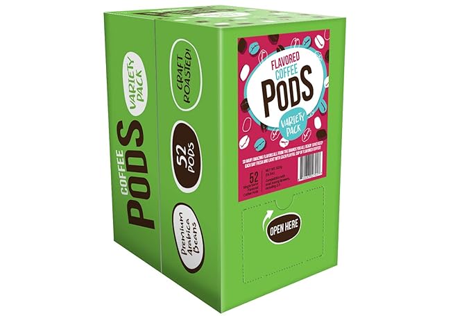 Coffee Pod Variety Packs Flavored Sampler Assorted Compatible with 2.0 K-Cup Brewers Variety Pack 52 Count (Pack of 1)