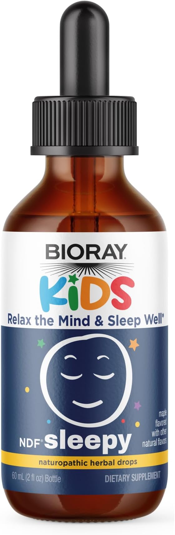 BIORAY Kids NDF Sleepy Maple - 2 fl oz - Relax the Mind &amp Rest Through the Night - Non-GMO Vegan Gluten Free - 1-2 Month Supply