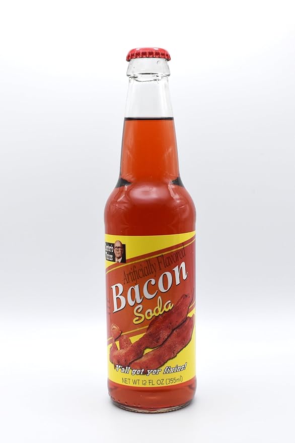 Generic Bacon Soda Pop | For the Ultimate Bacon Lover | Soda Pop with Real Cane Sugar | A Mixed 6 Pack of 3 Different Bacon Flavors | 12 oz Glass Bottles with Crazy Soda Pop Bottle Opener
