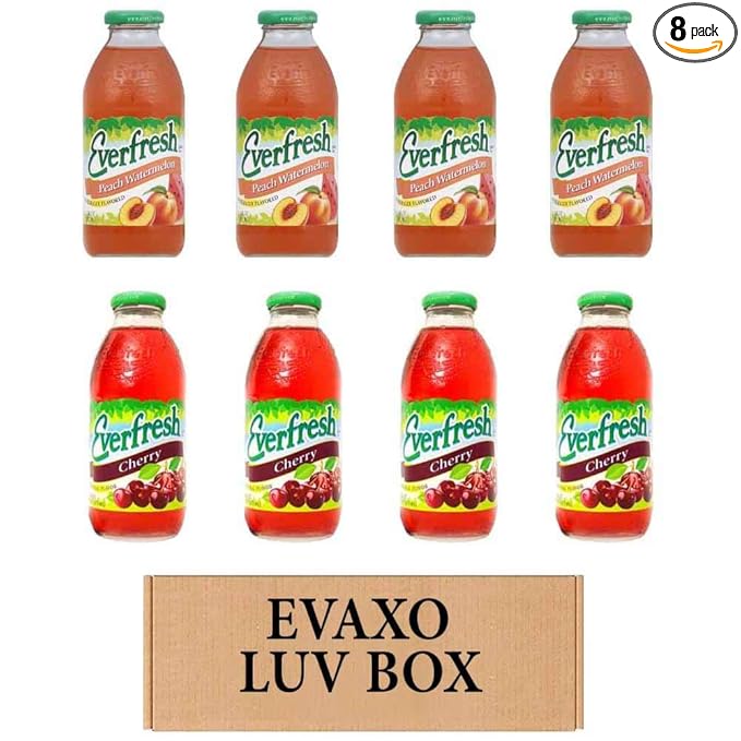 Axppin Peach Watermelon Cherry Juice 16 oz (8 Count) Box
