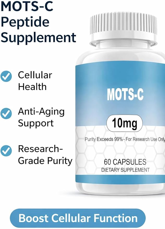 MOTS-c Research Peptide - 10mg High-Purity Research Grade Capsules 99% Purity - 60 ct