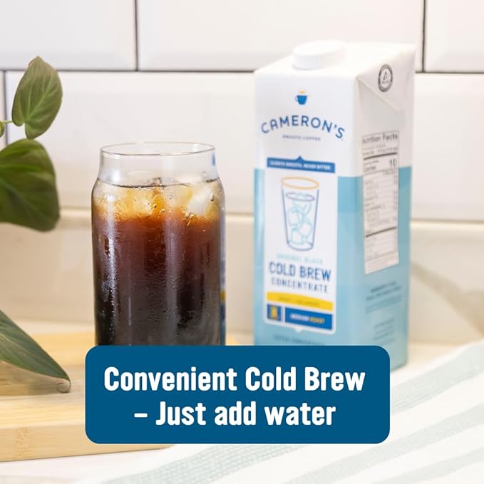 Cameron's Coffee Original Black Multiserve Cold Brew Coffee Concentrate Medium Roast 32oz (Pack of 6)